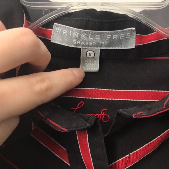 Foxcroft Red & Black Striped Shirt - Picture 3 of 5